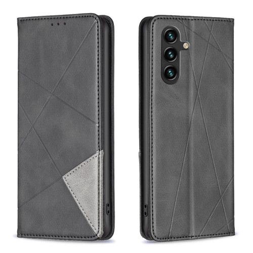 Samsung Galaxy A16 5G Rhombus Texture Magnetic Leather Phone Case - Black