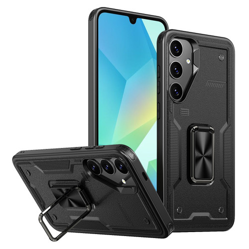 Samsung Galaxy A16 5G Ring Holder PC Hybrid TPU Phone Case - Black