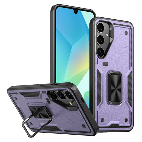 Samsung Galaxy A16 5G Ring Holder PC Hybrid TPU Phone Case - Purple