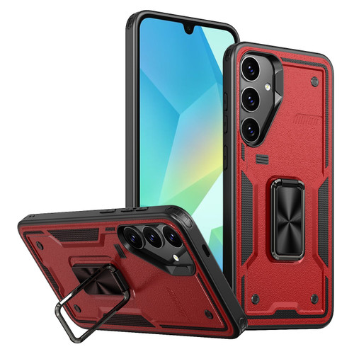 Samsung Galaxy A16 5G Ring Holder PC Hybrid TPU Phone Case - Red