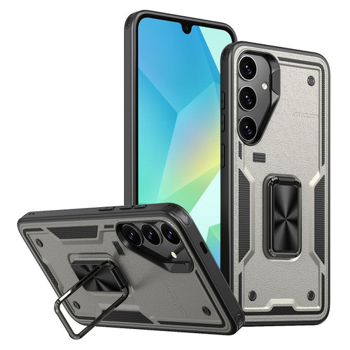 Samsung Galaxy A16 5G Ring Holder PC Hybrid TPU Phone Case - Titanium Grey