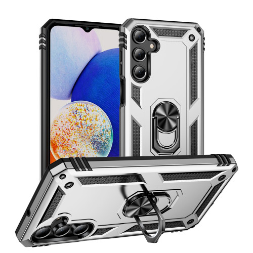Samsung Galaxy A16 5G Shockproof TPU + PC Phone Case with Holder - Silver