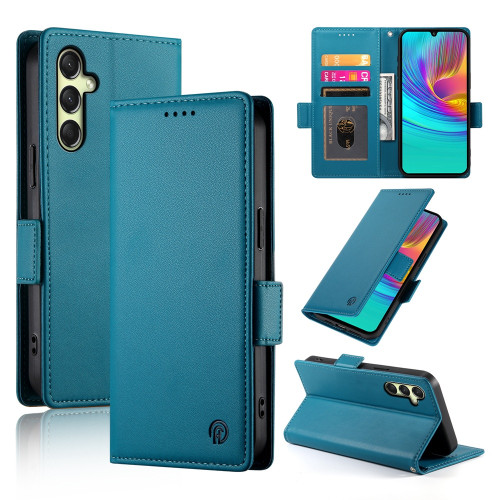 Samsung Galaxy A16 5G Side Buckle Magnetic Frosted Leather Phone Case - Blue
