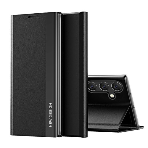 Samsung Galaxy A16 5G Side Electroplated Adsorption Leather Phone Case - Graphite Black