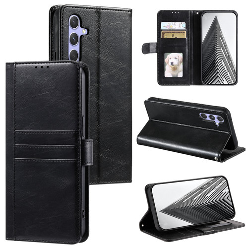 Samsung Galaxy A16 5G Simple 6-Card Wallet Leather Phone Case - Black