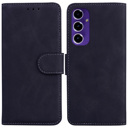 Samsung Galaxy A16 5G Skin Feel Pure Color Flip Leather Phone Case - Black