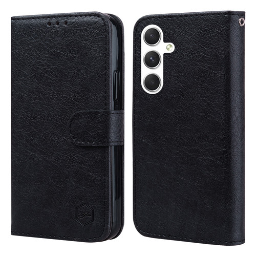 Samsung Galaxy A16 5G Skin Feeling Oil Leather Texture PU + TPU Phone Case - Black