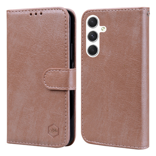 Samsung Galaxy A16 5G Skin Feeling Oil Leather Texture PU + TPU Phone Case - Champagne Samsung Galaxy A16 5G Skin Feeling Oil Leather Texture PU + TPU Phone Case - Champagne