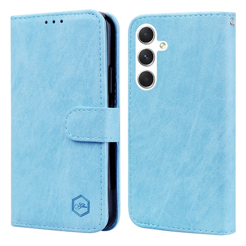 Samsung Galaxy A16 5G Skin Feeling Oil Leather Texture PU + TPU Phone Case - Light Blue