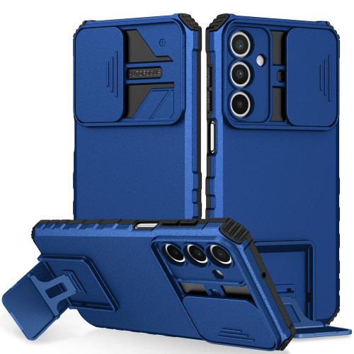 Samsung Galaxy A16 5G Stereoscopic Holder Sliding Camshield Phone Case - Blue