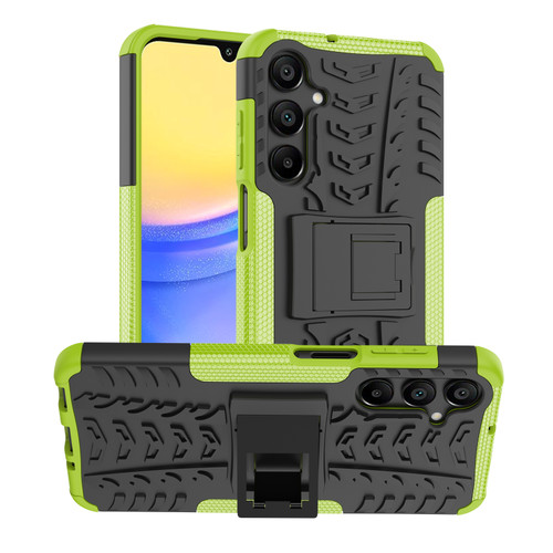 Samsung Galaxy A16 5G Tire Texture TPU + PC Phone Case with Holder - Green