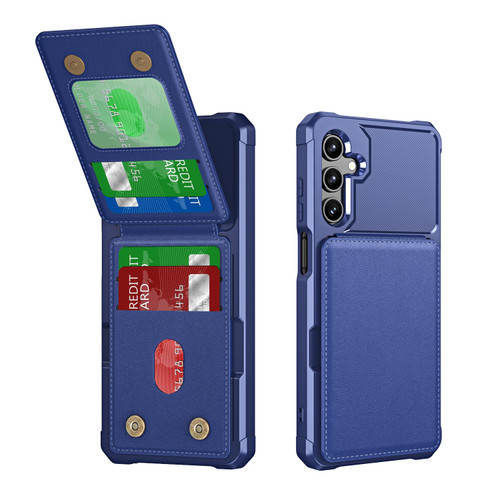Samsung Galaxy A16 5G Vertical Flip Card Bag Holder Leather Phone Case - Dark Blue