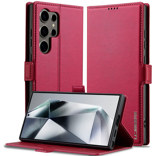 Samsung Galaxy S25 Ultra 5G LC.IMEEKE L1 Series Frosted Fine Texture PU Phone Case - Red