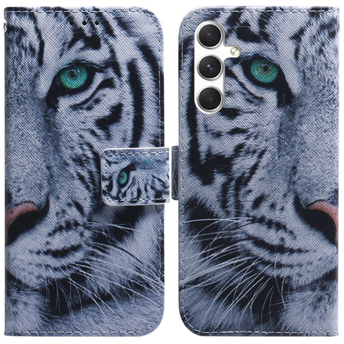 Samsung Galaxy S25+ 5G Coloured Drawing Flip Leather Phone Case - Tiger