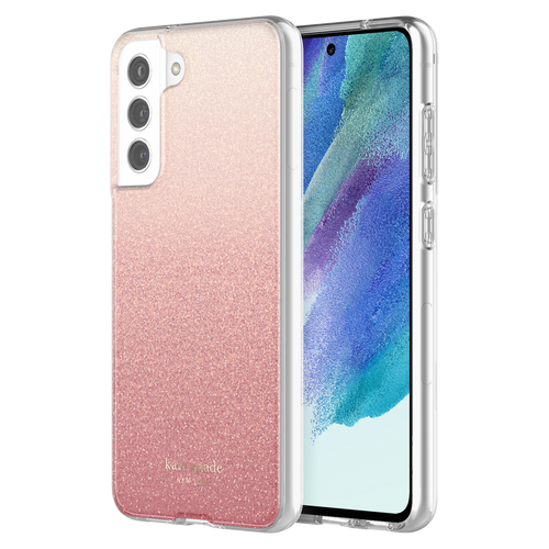 Kate Spade - Hardshell Case for Samsung Galaxy S21 Fe 5G - Glitter Ombre Sunset Pink