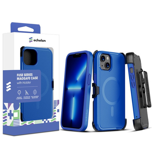 Echelon Fuse Series MagSafe Case with Holster for Apple iPhone 16e / 13 / 14 - Blue