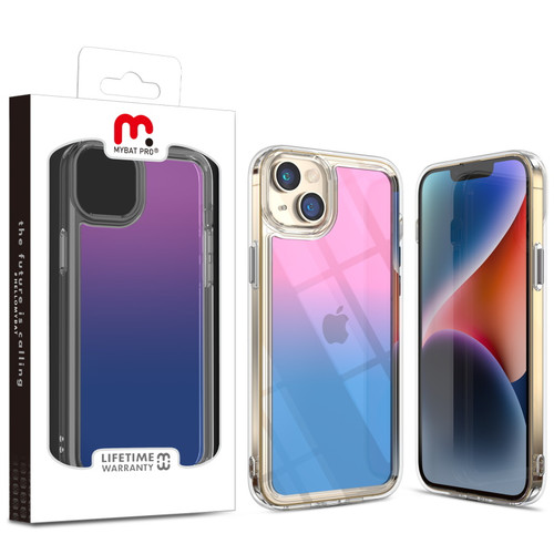 MyBat Pro Radiant Series ombre gradient Gummy Case for Apple iPhone 16e / 14 / 13 - Rose to Dark Blue Gradient