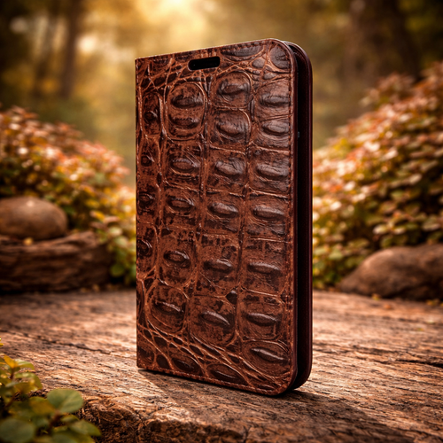 Piel Frama 505 SPECIAL EDITION Brown Crocodile FramaSlim Leather Case for iPhone 16e