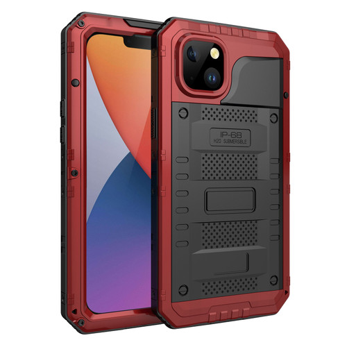 iPhone 14 RedPepper Wolf 360 Full Body Rugged Life Water Resistant Phone Case - Red