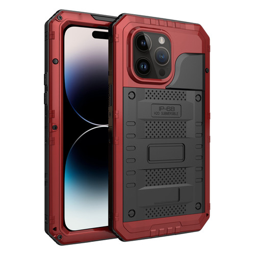 iPhone 14 Pro RedPepper Wolf 360 Full Body Rugged Life Water Resistant Phone Case - Red