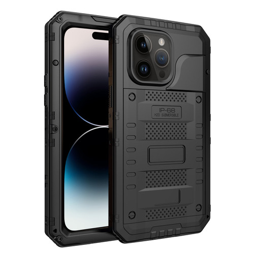 iPhone 14 Pro Max RedPepper Wolf 360 Full Body Rugged Life Water Resistant Phone Case - Black