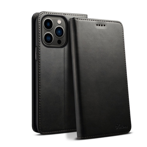 iPhone 16 Pro Max Suteni Calf Texture Horizontal Flip Leather