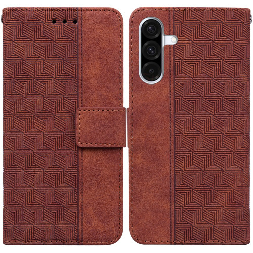 Samsung Galaxy A36 5G / A56 5G Geometric Embossed Leather Phone Case - Brown