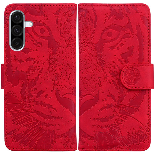 Samsung Galaxy A36 5G / A56 5G Tiger Embossing Pattern Flip Leather Phone Case - Red