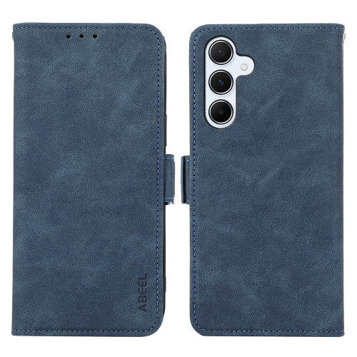 Samsung Galaxy A36 5G ABEEL Frosted Magnetic RFID Leather Phone Case - Blue