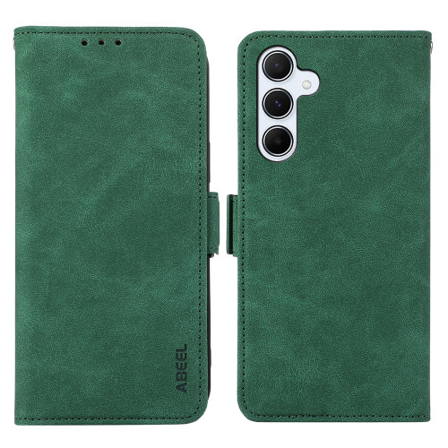 Samsung Galaxy A36 5G ABEEL Frosted Magnetic RFID Leather Phone Case - Green