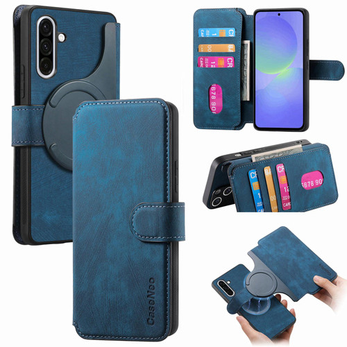 Samsung Galaxy A36 5G CaseNeo MagSafe RFID Anti-theft Retro Leather Phone Case - Blue