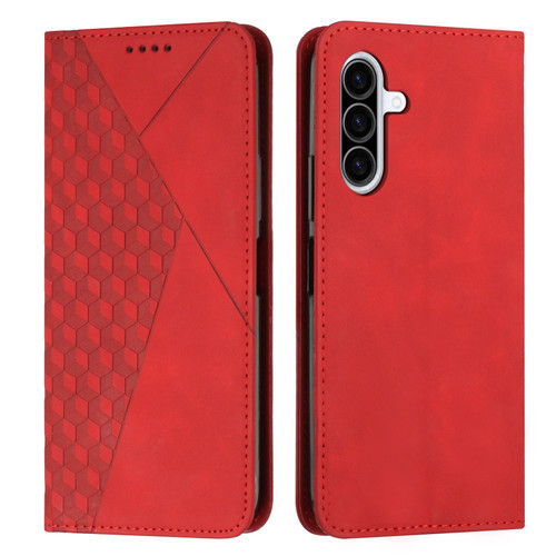 Samsung Galaxy A36 5G Diamond Splicing Skin Feel Magnetic Leather Phone Case - Red