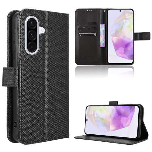 Samsung Galaxy A36 5G Diamond Texture Leather Phone Case - Black