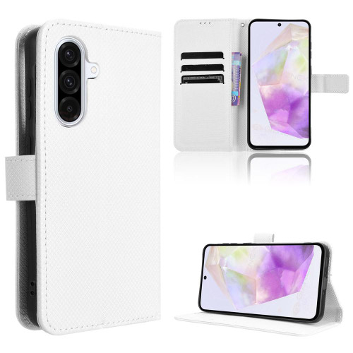Samsung Galaxy A36 5G Diamond Texture Leather Phone Case - White