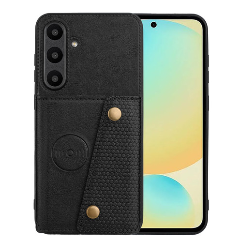 Samsung Galaxy A36 5G Double Buckle Card Slots Magnetic Phone Case - Black