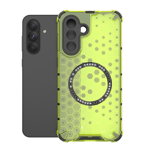 Samsung Galaxy A36 5G Honeycomb Magnetic Ring Shockproof Phone Case - Green