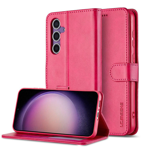 Samsung Galaxy A36 5G LC.IMEEKE Calf Texture Leather Phone Case - Red