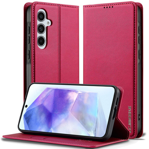 Samsung Galaxy A36 5G LC.IMEEKE L1 Series Frosted Fine Texture PU Phone Case - Red