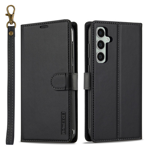 Samsung Galaxy A36 5G LC.IMEEKE L2 Series Detachable Magsafe PU Phone Case with Lanyard - Black