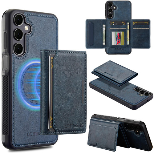 Samsung Galaxy A36 5G LC.IMEEKE L5 Series Detachable RFID Card Bag Magsafe Phone Case - Blue