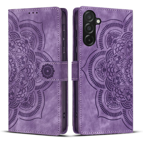 Samsung Galaxy A36 5G Mandala Embossed Retro Frosted Leather Phone Case - Purple