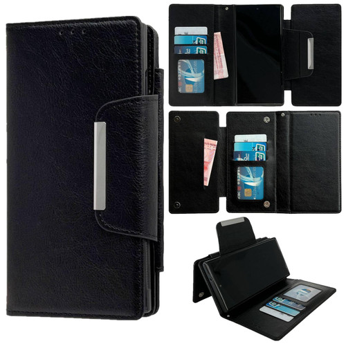 Samsung Galaxy A36 5G Multifunctional 7-Card Wallet Leather Phone Case - Black