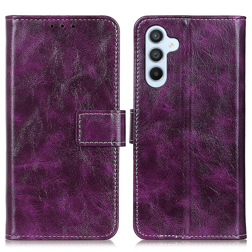Samsung Galaxy A36 5G Retro Crazy Horse Texture Leather Phone Case - Purple