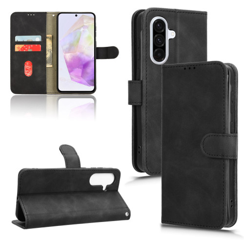 Samsung Galaxy A36 5G Skin Feel Magnetic Flip Leather Phone Case - Black
