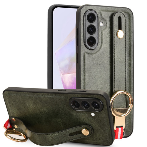 Samsung Galaxy A36 5G Wristband Leather Back Phone Case - Green
