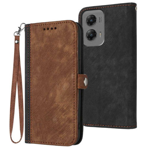 Moto G Power 5G 2024 Side Buckle Double Fold Hand Strap Leather