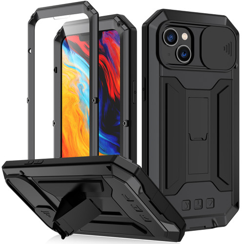 iPhone 14 Plus R-JUST Shockproof Life Water Resistant Dust-proof Case - Black
