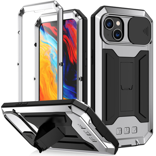 iPhone 14 Plus R-JUST Shockproof Life Water Resistant Dust-proof Case - Silver