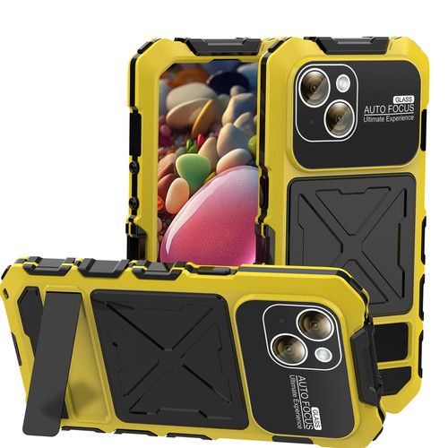 iPhone 15 Plus R-JUST Life Water Resistant Dustproof Shockproof Phone Case - Yellow