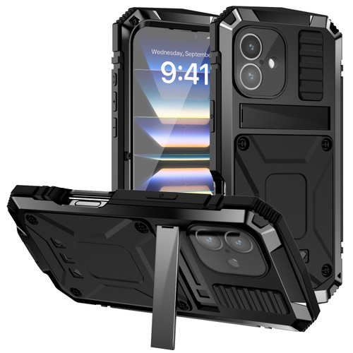 iPhone 16 Plus R-JUST Life Water Resistant Dustproof Shockproof Phone Case - Black